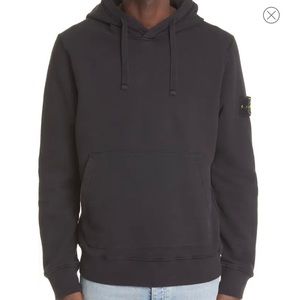 Stone Island logo patch cotton hoodie